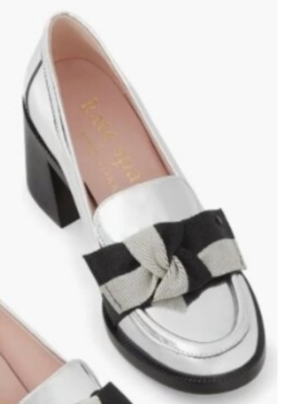 Kate Spade New York Leandra Block Heel Loafers – Silver – Size 9 – NWT - Picture 2 of 8